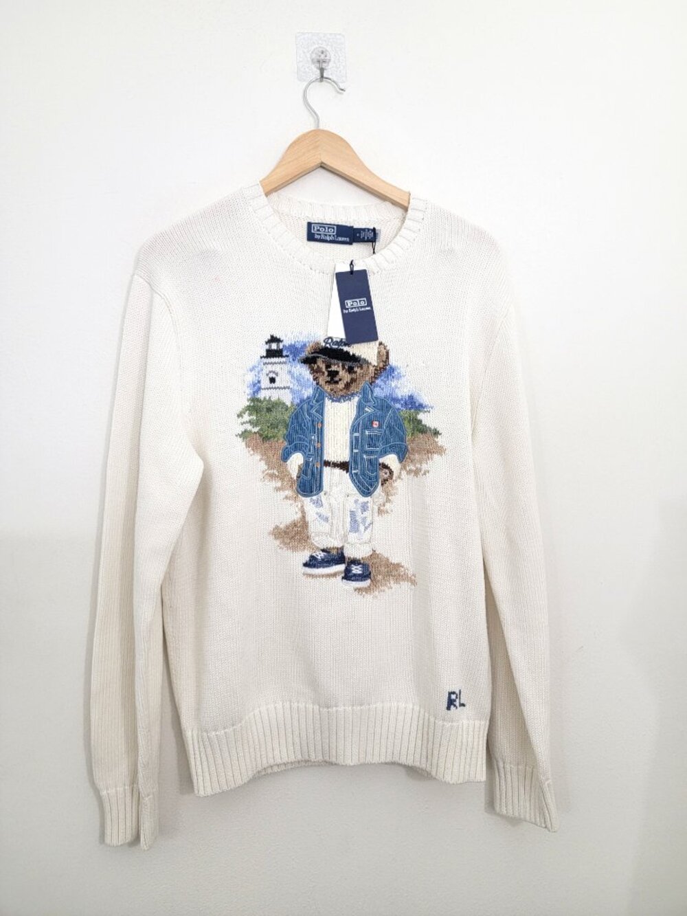 Polo Ralph Lauren Heritage Icon Coastal Bear Crewneck Sweater Medium NWT - Picture 2 of 6